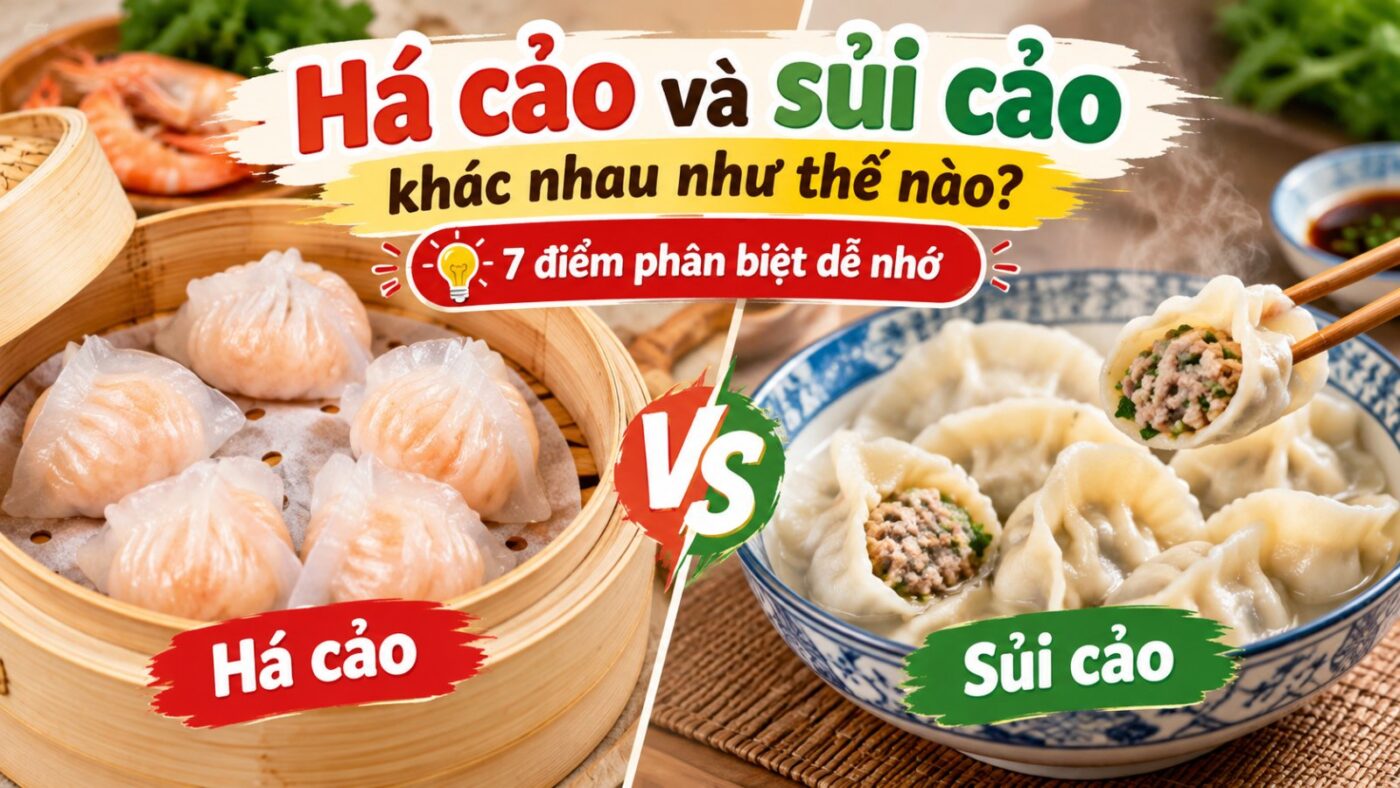 há cảo và sủi cảo khác nhau thế nào?